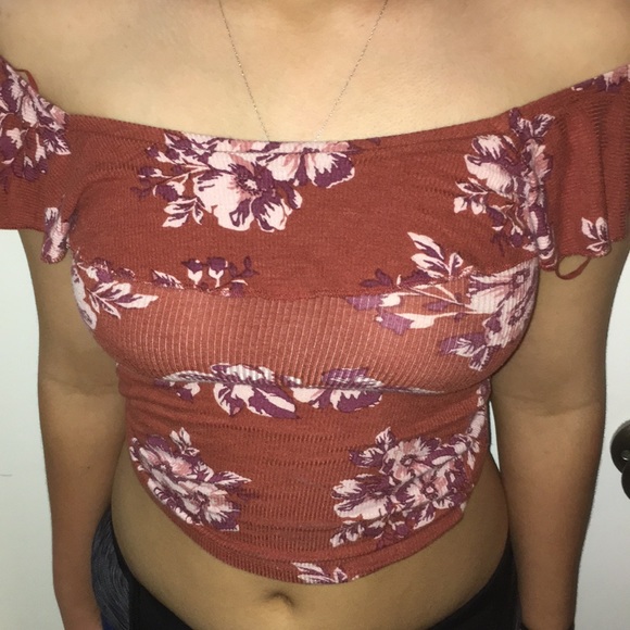 Orange floral off the shoulder - Picture 1 of 1